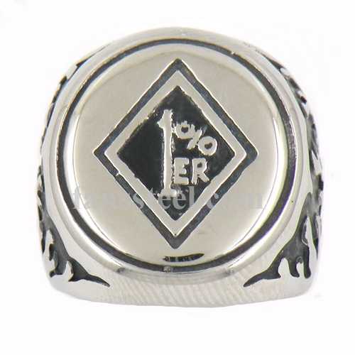 FSR14W38 Diamond shape flame one percenter ring